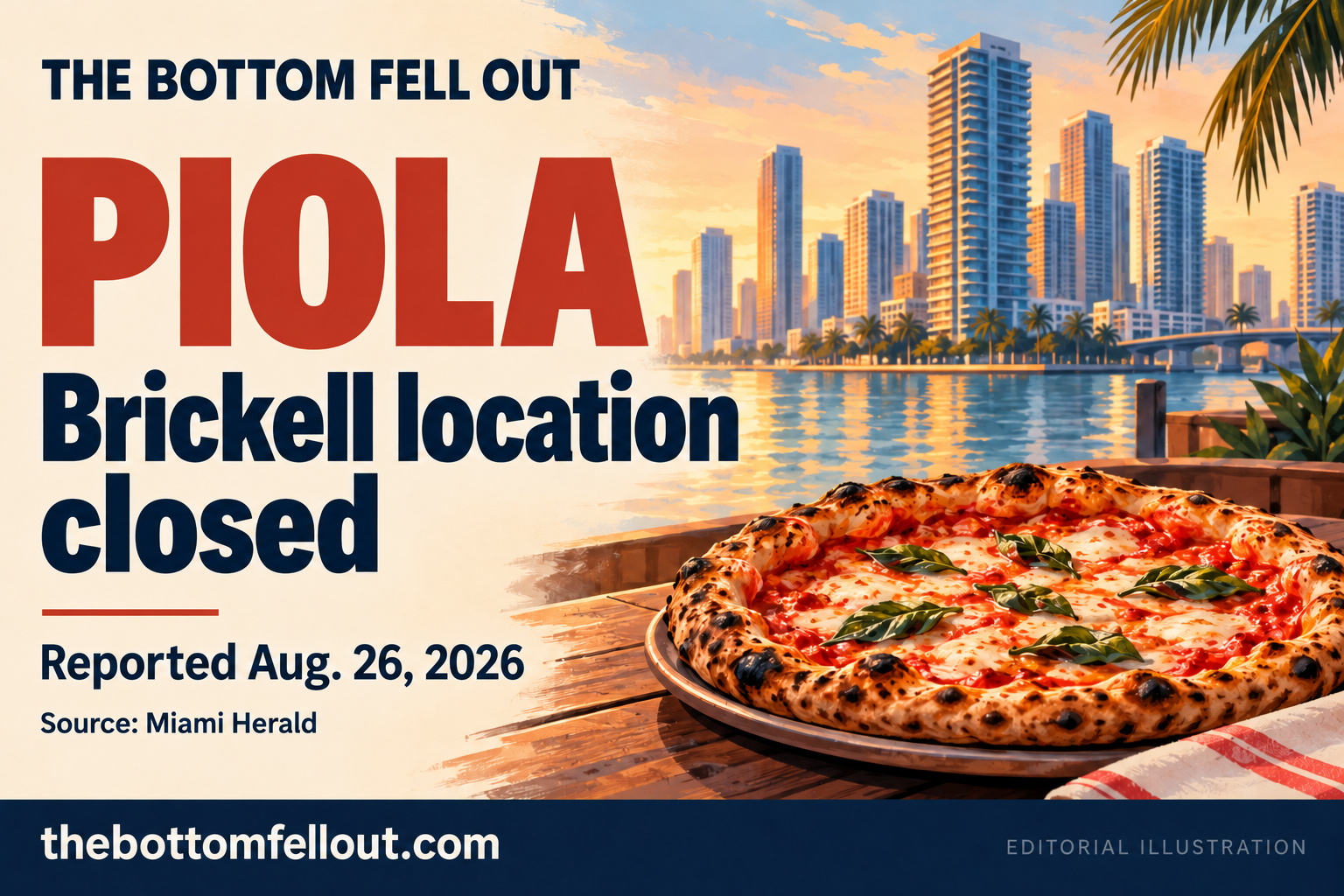 Illustrative graphic for: Piola closes its Brickell restaurant