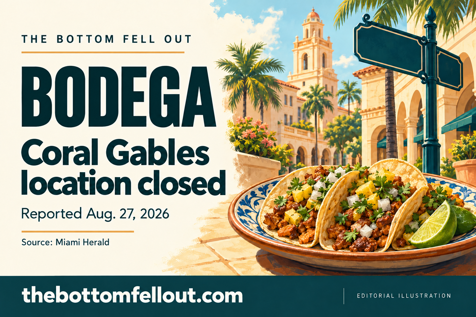 Illustrative graphic for: Bodega closes its Miracle Mile location in Coral Gables